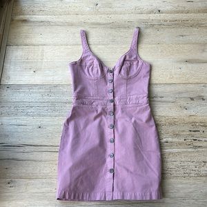 GRLFRND pink denim mini dress